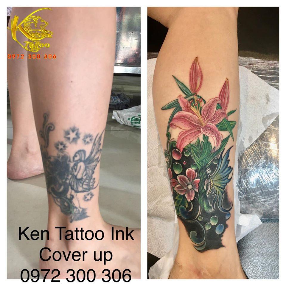 Cover Up Hoa Tulip- Ken Biên Hòa Tattoo - Biên Hòa Tattoo