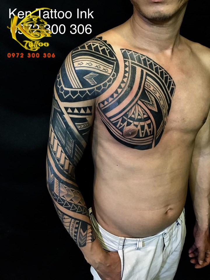 Hình Xăm Hoa Văn Maori Full Tay Tại Ken Biên Hòa Tattoo - Biên Hòa Tattoo